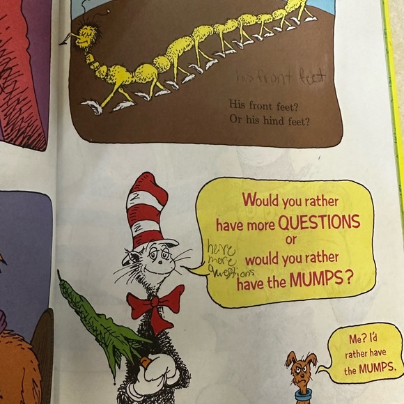 BANNED Cat in the hat The Cat Quizzer book with pencil and marker writing in it - Picture 8 of 10
